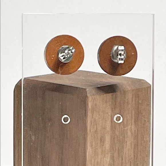 Moss Agate Wooden Studs - Picture 5 of 5